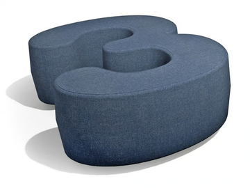 NUMBERS - Eco-leather pouf with fire retardant padding by FIT INTERIORS - view 2